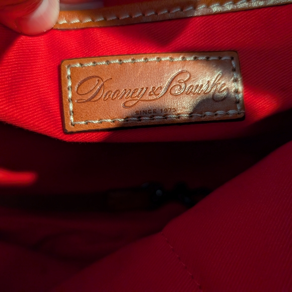 Dooney & Bourke Blue and Brown Pebbled Tote Bag - Picture 3 of 9